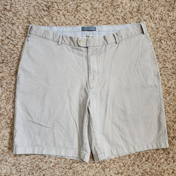 Peter Millar Khaki Men Sz 40 Shorts Flat Front‎ Chino - Picture 1 of 5